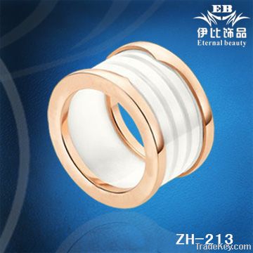 Fashion IP Plated White Ceramic Ring