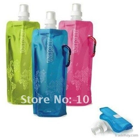 Newest folding foldable water bottle 480ml colour blue green pink blac