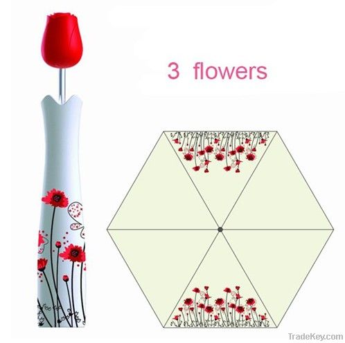 Promotion Gifts~Logo Printing Portable rose flower umbrella