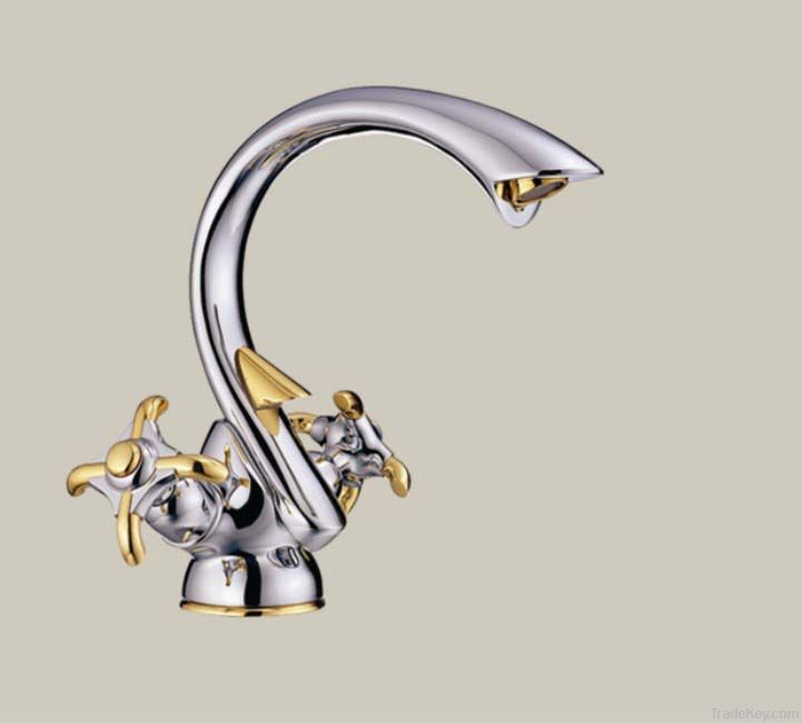 Dual Handle Swan Basin Faucet