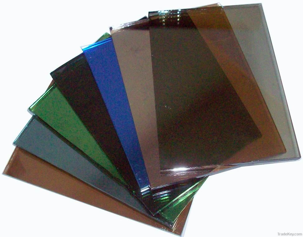 Tinted float glass, Reflective glass