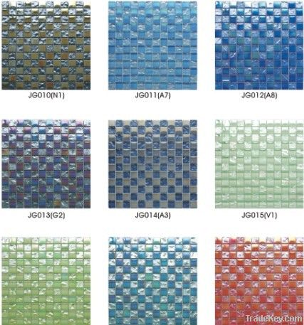 Iridescent mosaic tiles for floor, wall, swimming pool