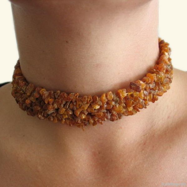 Raw Baltic Amber Necklace - intensive