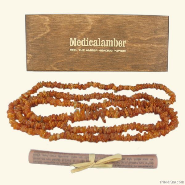 Raw Baltic Amber Necklace - long