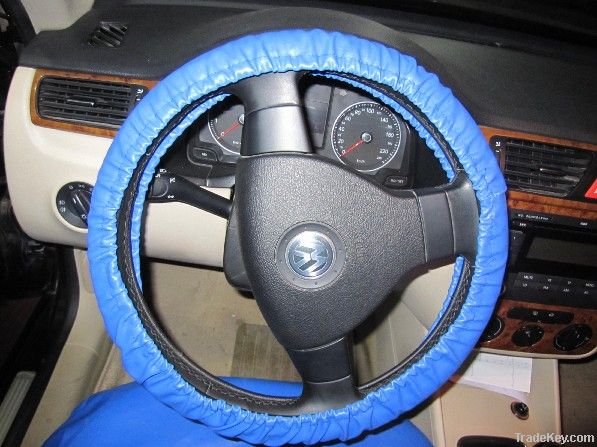 Leather steering wheel cover