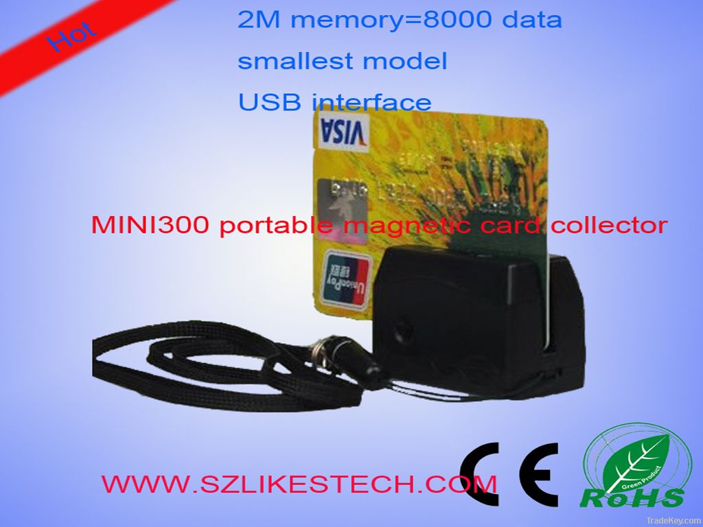 Smallest Mini300 Mini123ex Magnetic Card Data Collector