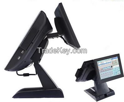 Dual touch screen POS system