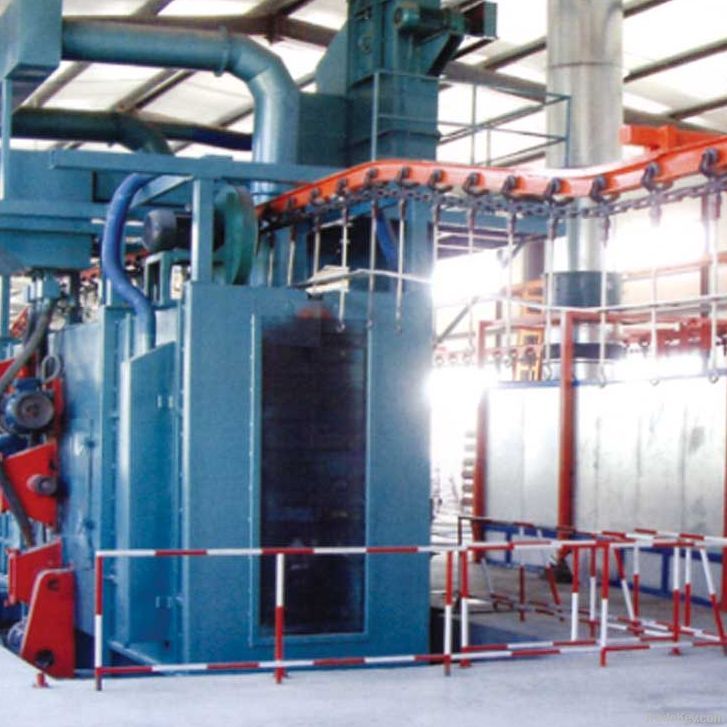 Catenary stepping shot blasting machine