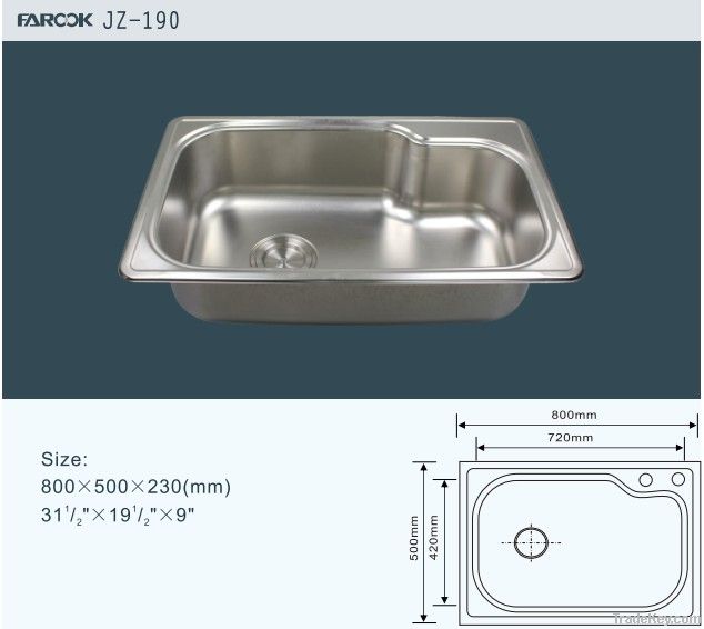 enlarged single bowl sink