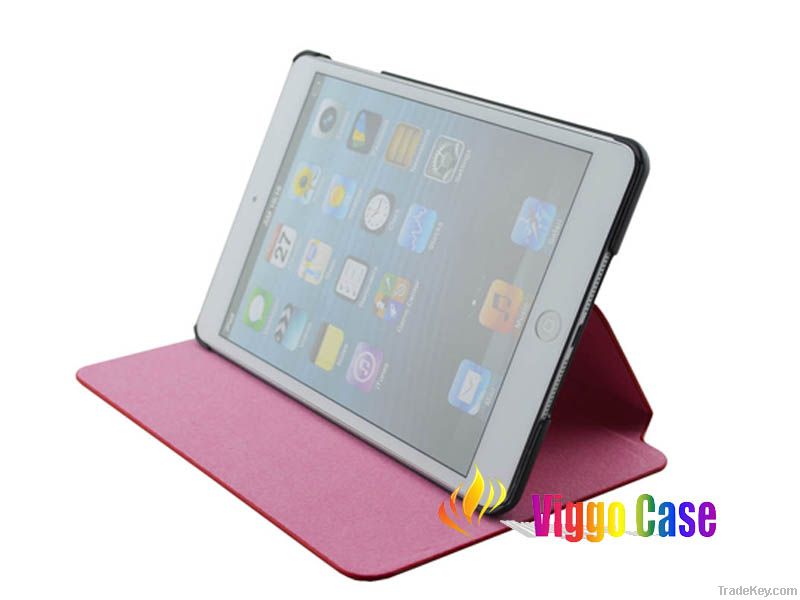 Light and thin stand case with PC shell for ipad mini