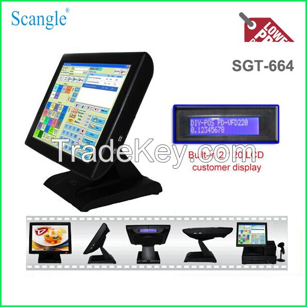 15'' Touch Screen Restaurant POS System with Customer Display