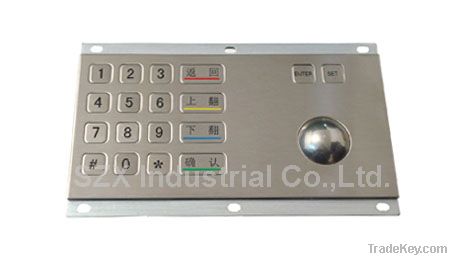 stainless steel(Metal) keypad with trackball(TMS-M195KP-TB)