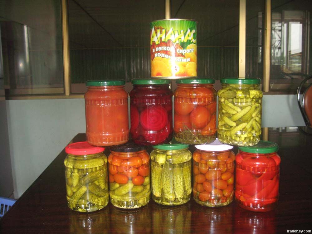 Tomatoes in jars