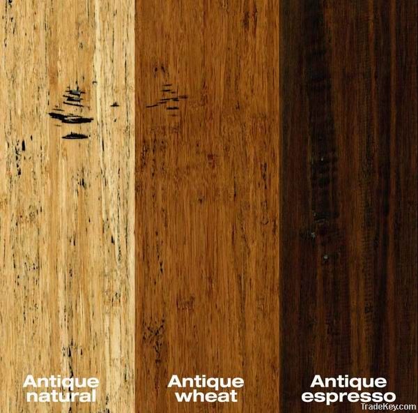 Antique & wire-brushed bamboo flooring