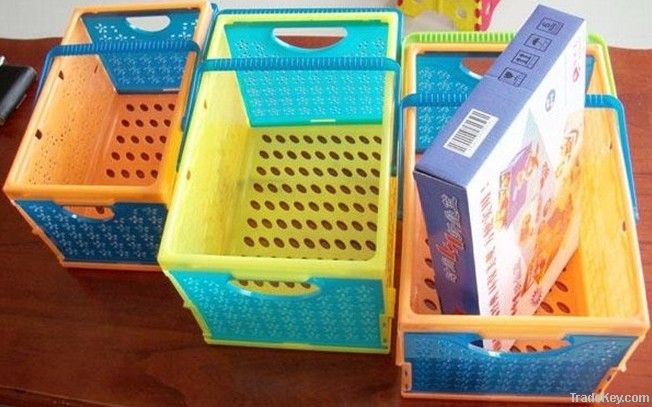 Plastic folding basket