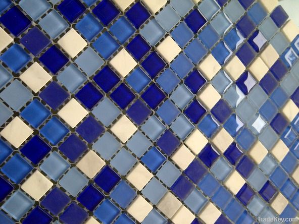 4mm Crystal Glass Mosaic mix Stone Mosaic