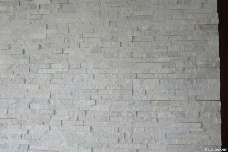white quartz culture stone wall panel