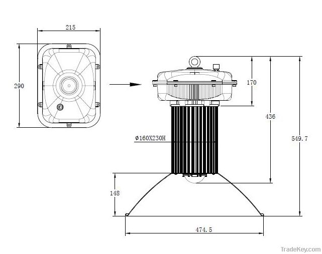 150W LED High Bay Lighting (HZ-GKD150WAC)