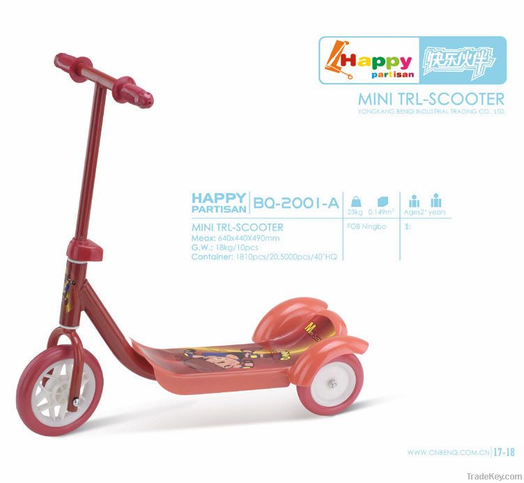 Pink kids kick scooter Foot scooter