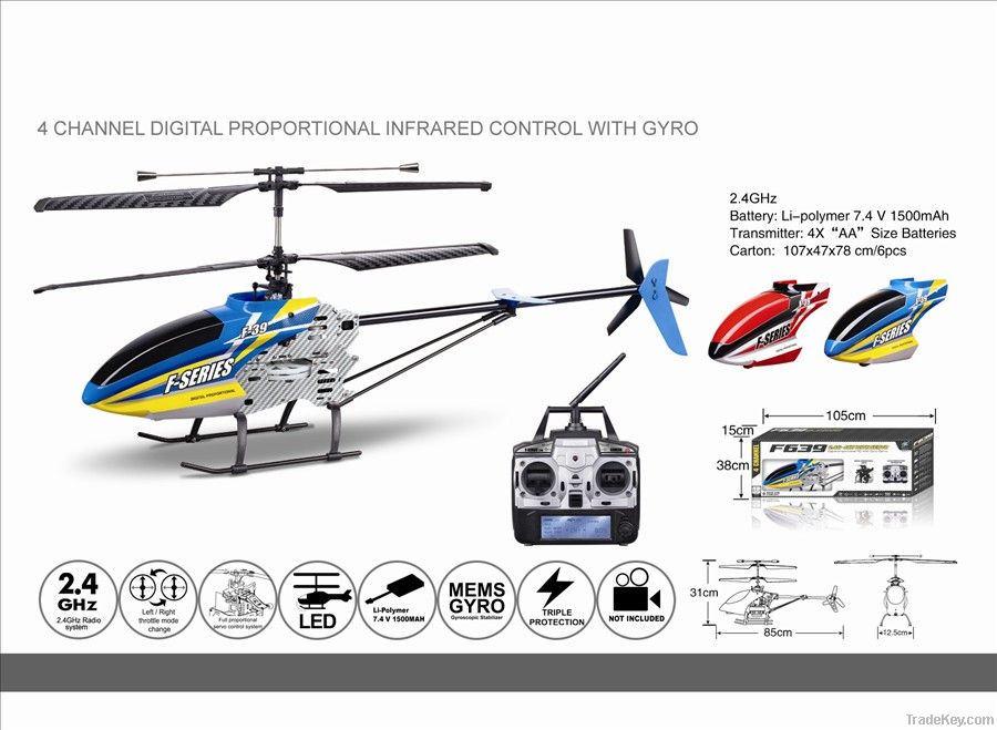 MJX F39 F 39 F639 84cm 4CH 2.4G RC Helicopter with Camera photo