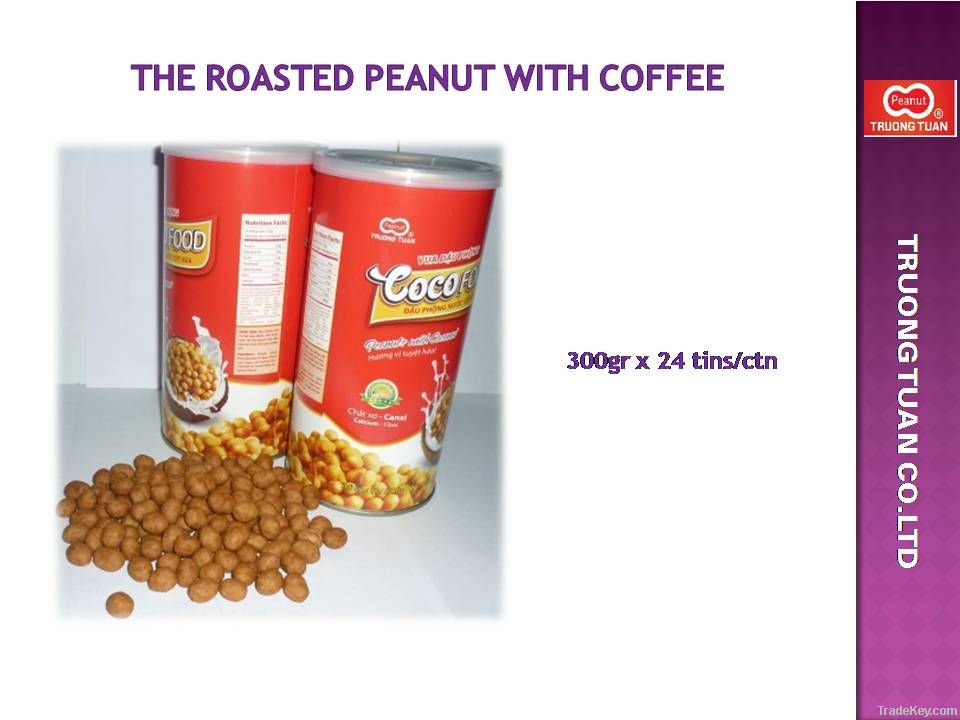 Roasted peanuts with coffee