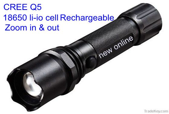 police zoom LED flashlight CREE torch rechargeable