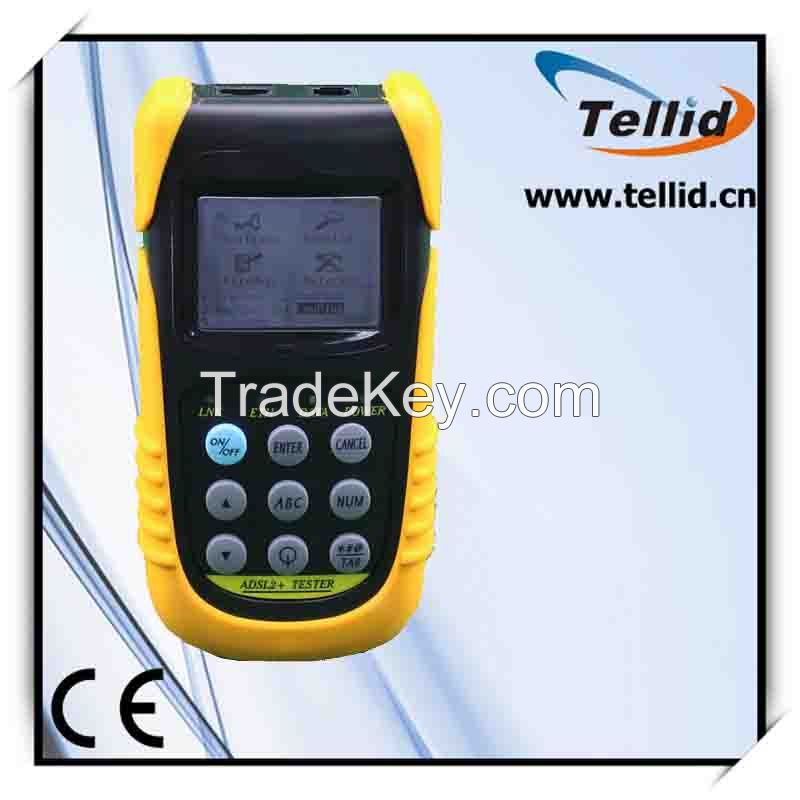 Tellid Brand portable ADSL2+ Tester, ADSL2 Tester, ADSL Tester, Lan/Wan Ping Tester Meter TLD801D with DMM for network maintenance