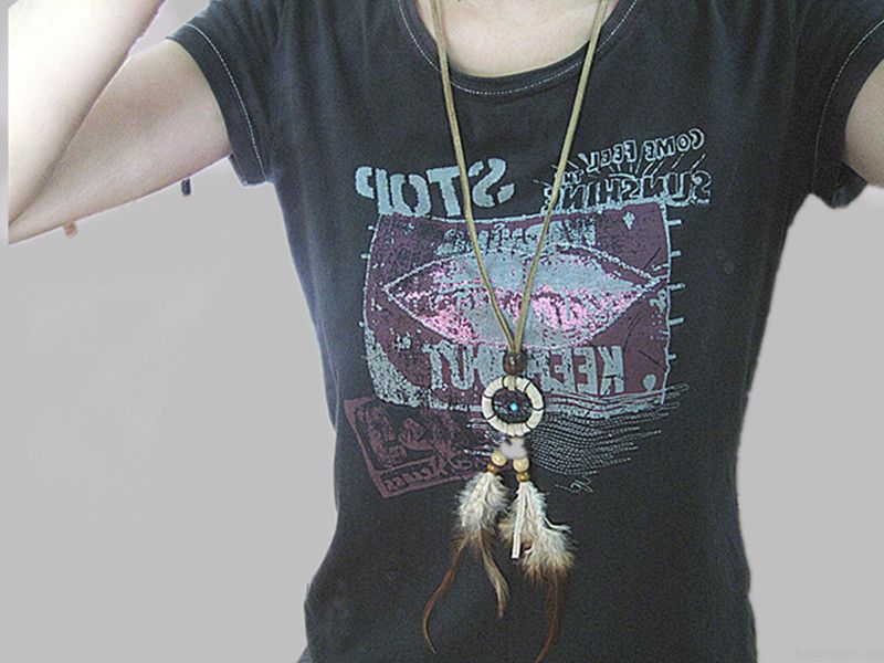 handmade national minority chicken feather necklace