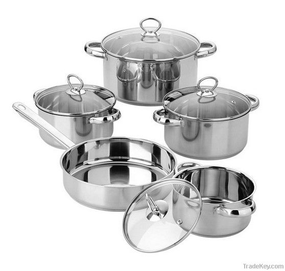 9Pcs Stainless Steel Cookware Set