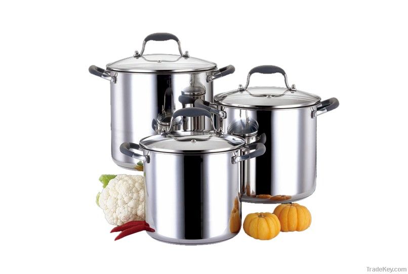 6Pcs Stainless Steel Stock Pot