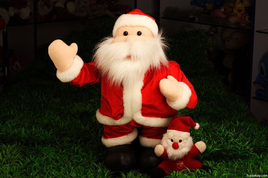 plush christmas home decoration toy santa & reindeer
