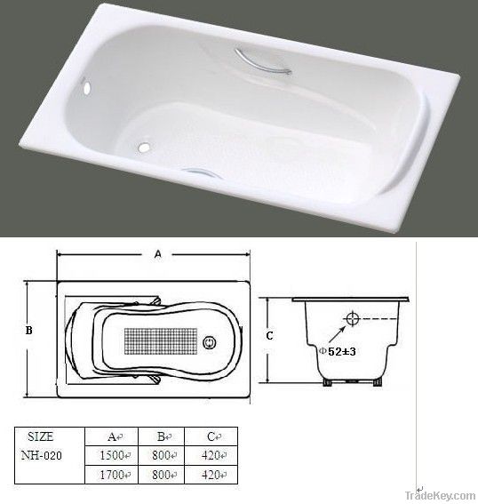 enameled iron bathtub