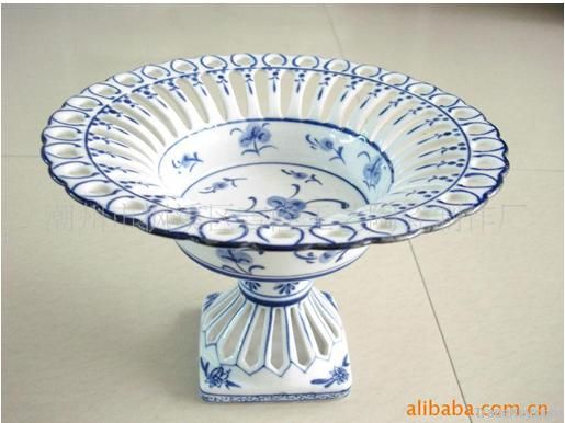 Blue and white porcelain, Chinese ceramics, sculpture, fruit plate, lu