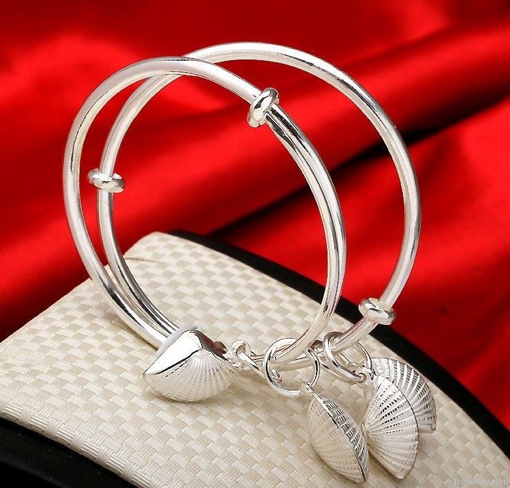 Dear Baby Heart Charm Bangle Bracelet Jewelry