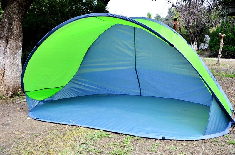 Pop up beach tent with waterproof or fireproofed