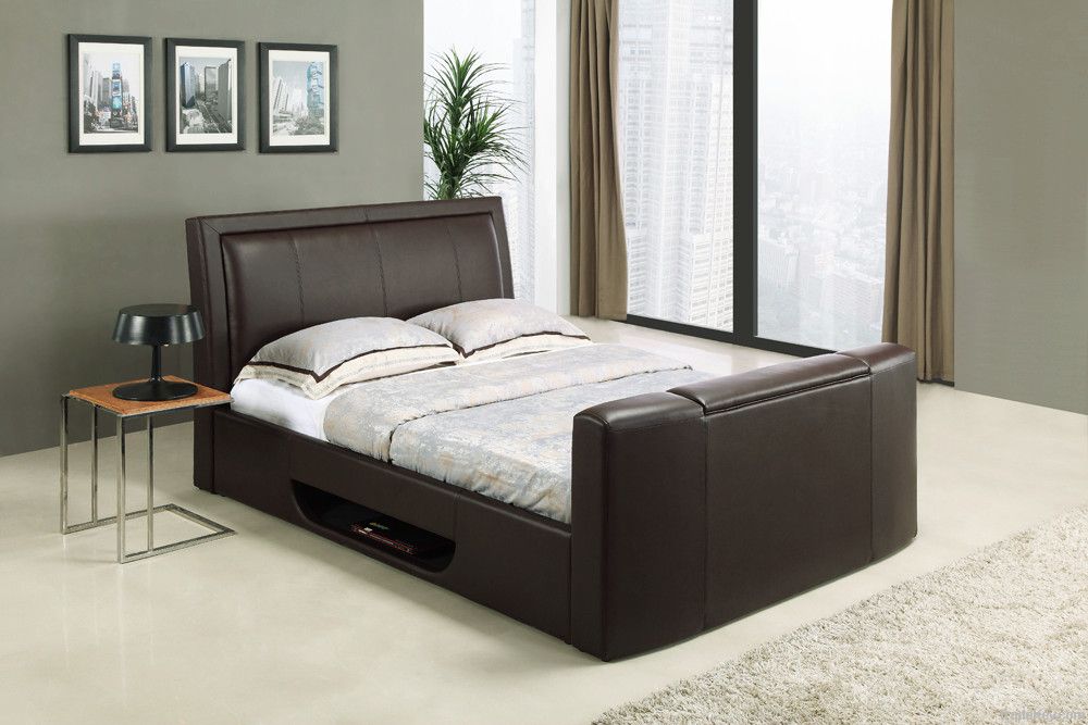 tv bed, tv leather bed