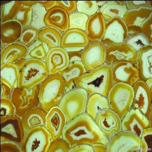 Yellow agate composite slab