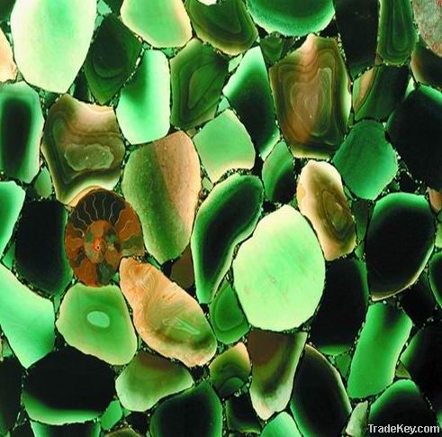 Green agate composite slabs
