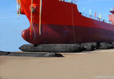 Marine rubber airbag for ship launching and landing
