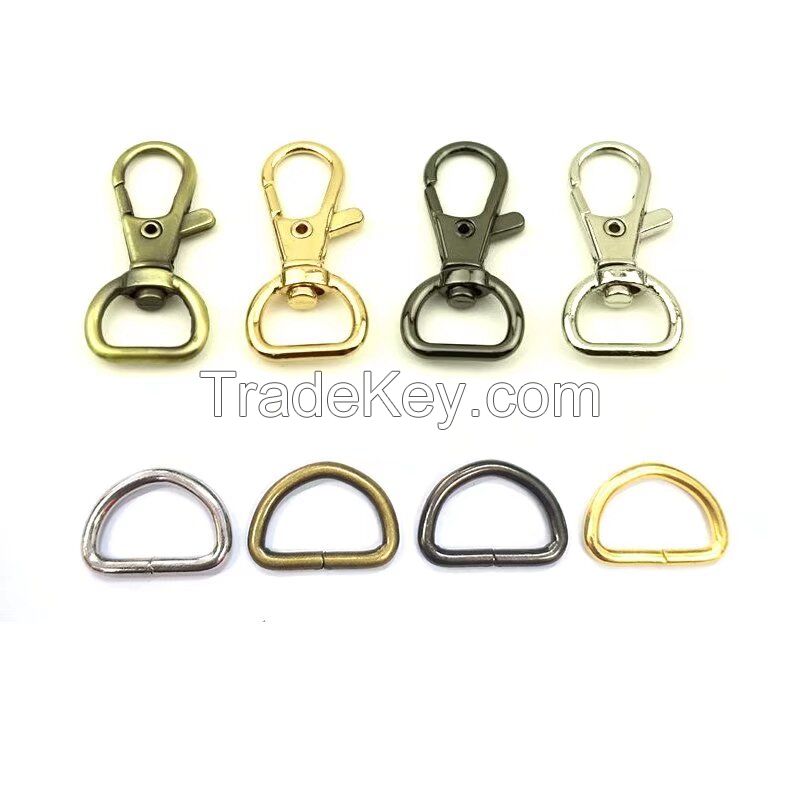 100pcs 20/25/32/38mm Metal Buckles Diy Lobster Clasp Bag Keychain Pet Leash Lanyard Snap Hook Lobster Claw Swivel Clasps