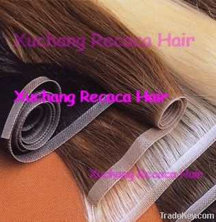 Human Hair Skin Weft