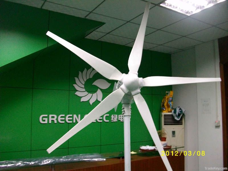 small 800w wind turbine generator with 5 blades for hybrid system