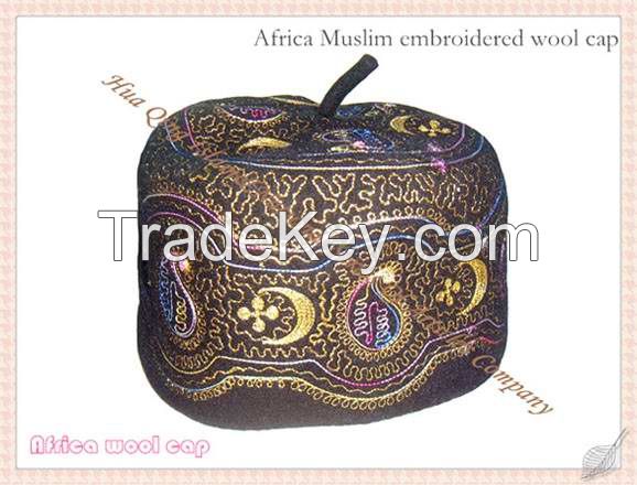 Africa Muslim embroidered wool cap Handmade embroidery Boutique cap