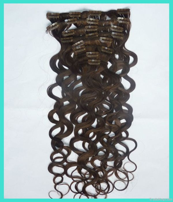 2011 hot selling blond clip in hair extensions