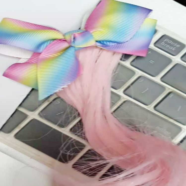 New Stitching Glitter Sequin Bows with Dots Rainbow Color Hairpin Large Bow Clip DIY Hair Accessories812