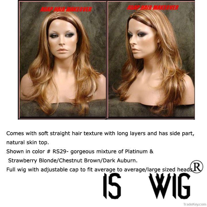 Long layer wig wigs Blonde/Brown/Auburn Mix #RS29