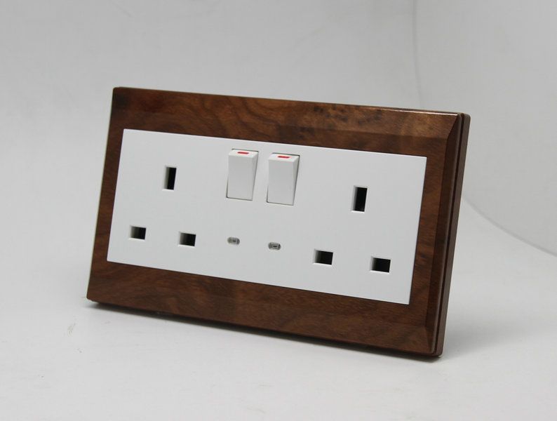 Double Electrical BS switch socket with LED