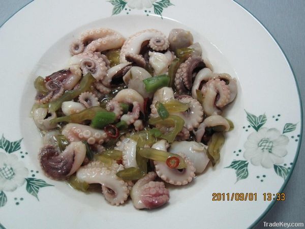 Frozen seasoned octopus salad