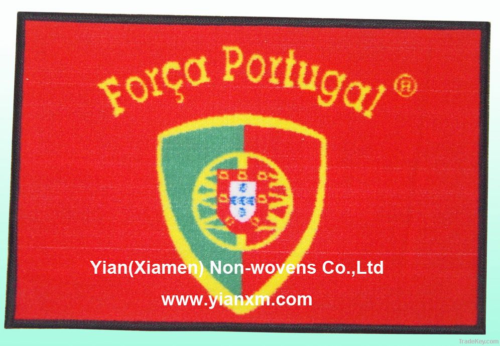 anti-slip polyester printed door mat/logo mat