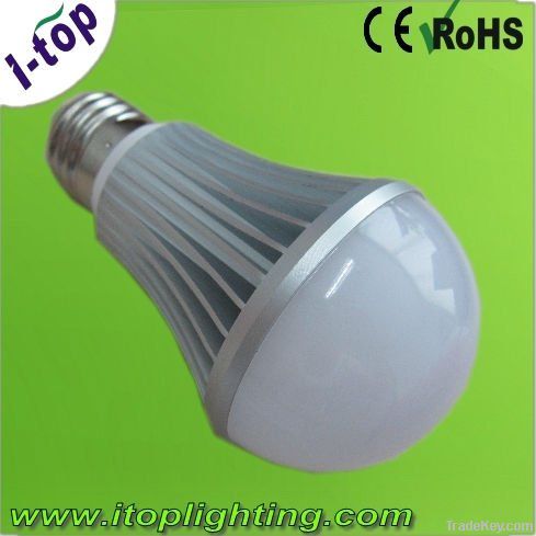 High power 5w E27 LED bulb light of aluminum and pc cover